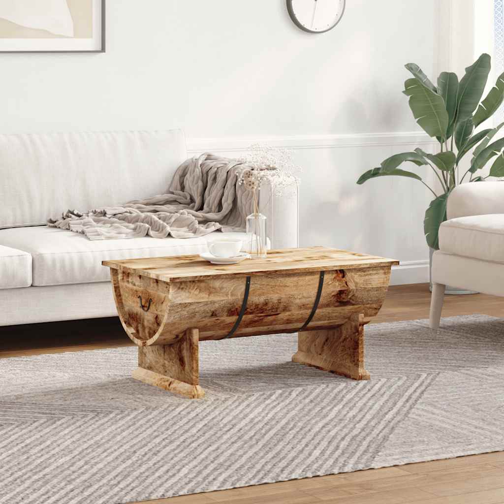 Tavolino da Salotto in Legno Massello di Mango 88x50x40 cm