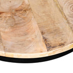 Tavolini da Salotto 2 pz Tondi Legno Grezzo di Mango 40cm/50cm