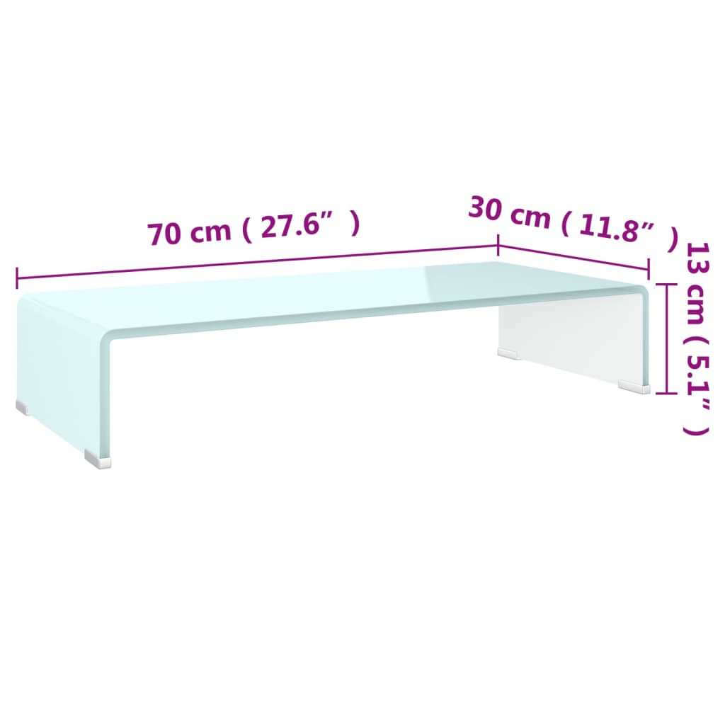 Supporto TV / Rialzo Monitor in Vetro Verde 70x30x13 cm