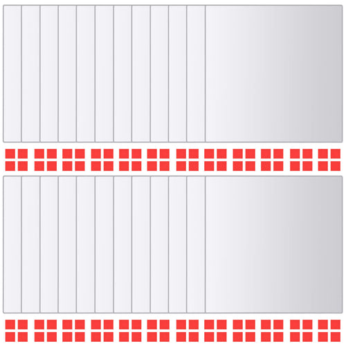 24 Pz Piastrelle a Specchio Quadrate in Vetro