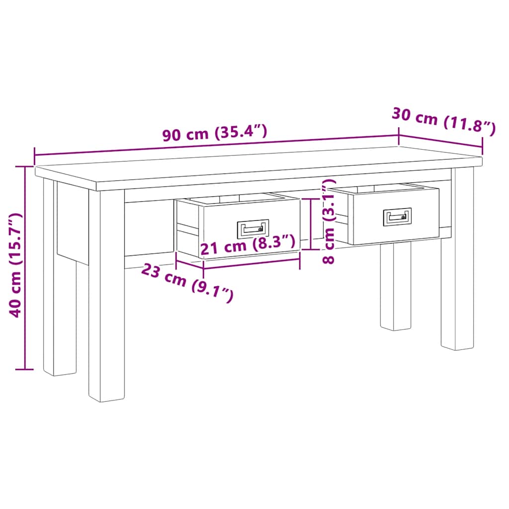 Panca in Legno Teak 90x30x40 cm
