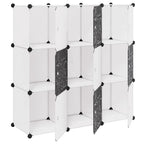 Armadio Salvaspazio a Cubo con 9 Scomparti Bianco e Nero
