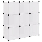 Armadio Salvaspazio a Cubo con 9 Scomparti Bianco e Nero