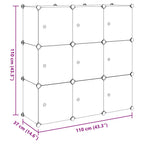 Armadio Salvaspazio a Cubo con 9 Scomparti Bianco e Nero