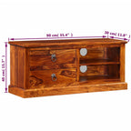 Mobile Porta TV in Legno Massello di Acacia 90x30x40 cm