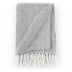 Copriletto in Cotone a Spina di Pesce 125x150 cm Grigio