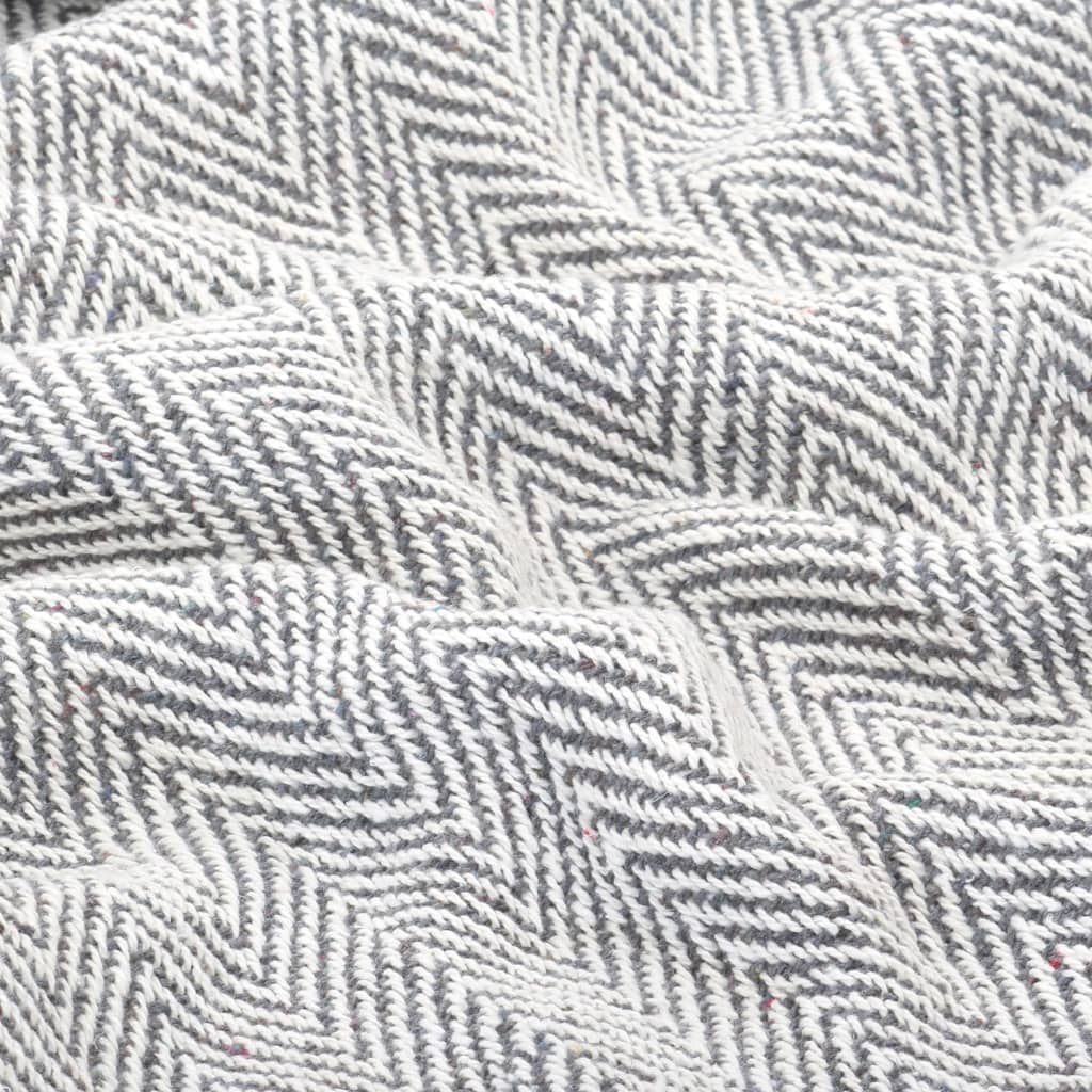 Copriletto in Cotone a Spina di Pesce 125x150 cm Grigio
