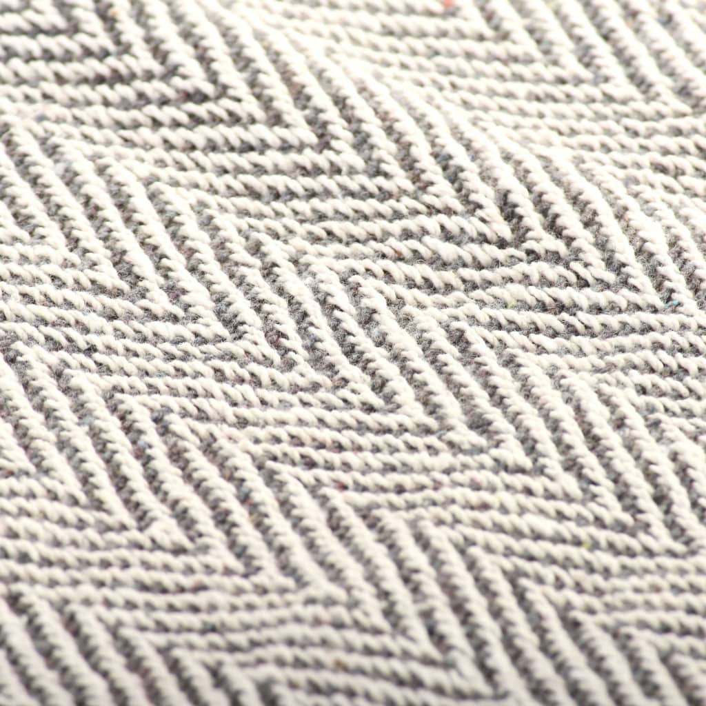 Copriletto in Cotone a Spina di Pesce 125x150 cm Grigio