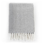 Copriletto in Cotone a Spina di Pesce 160x210 cm Grigio