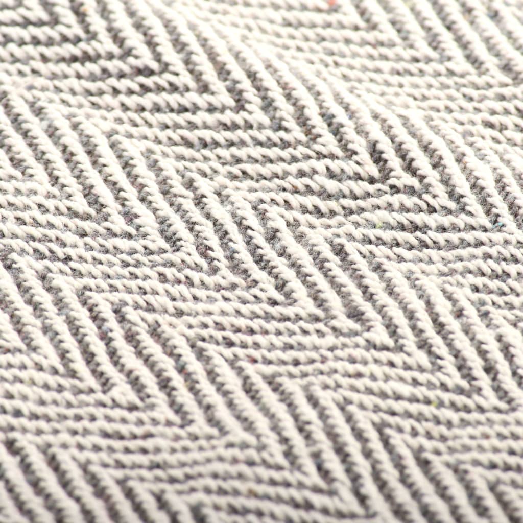 Copriletto in Cotone a Spina di Pesce 160x210 cm Grigio