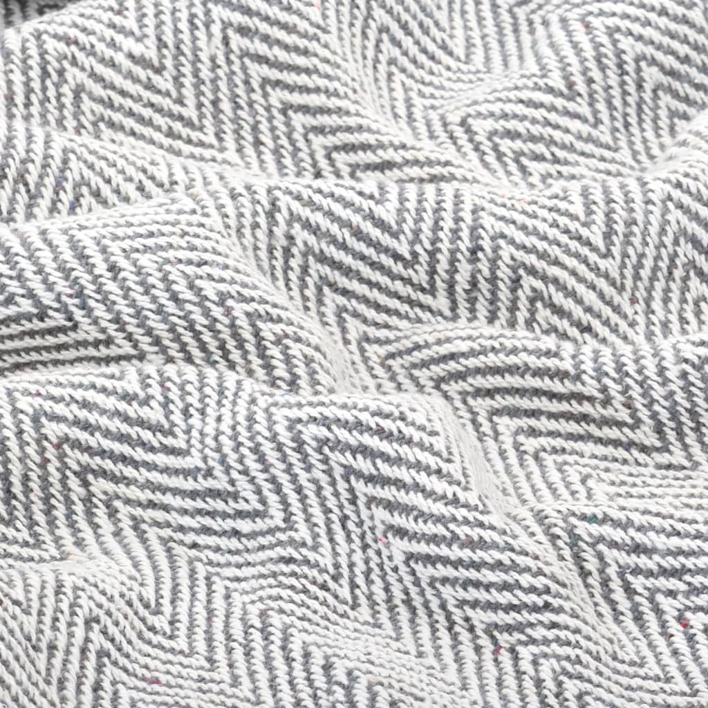 Copriletto in Cotone a Spina di Pesce 220x250 cm Grigio