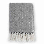 Copriletto in Cotone a Spina di Pesce 125x150 cm Blu Marino