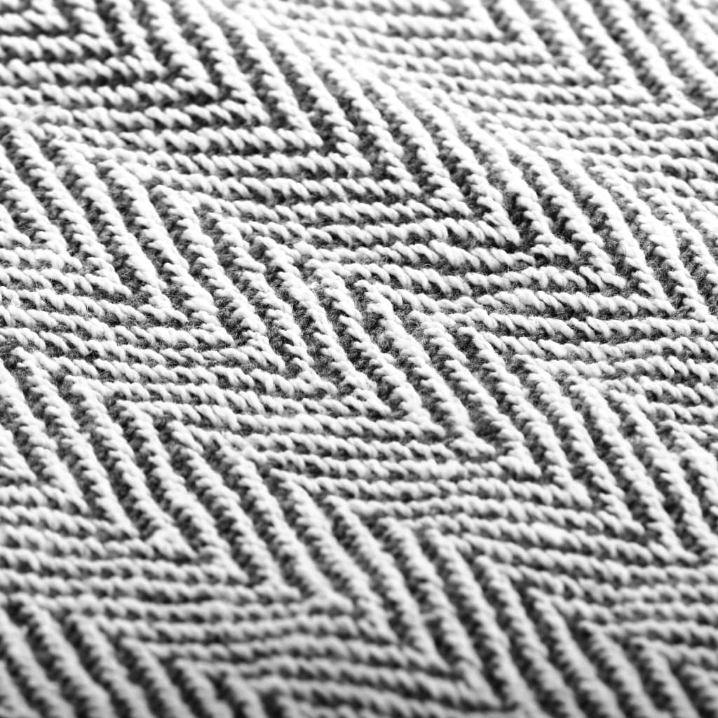 Copriletto in Cotone a Spina di Pesce 160x210 cm Blu Marino