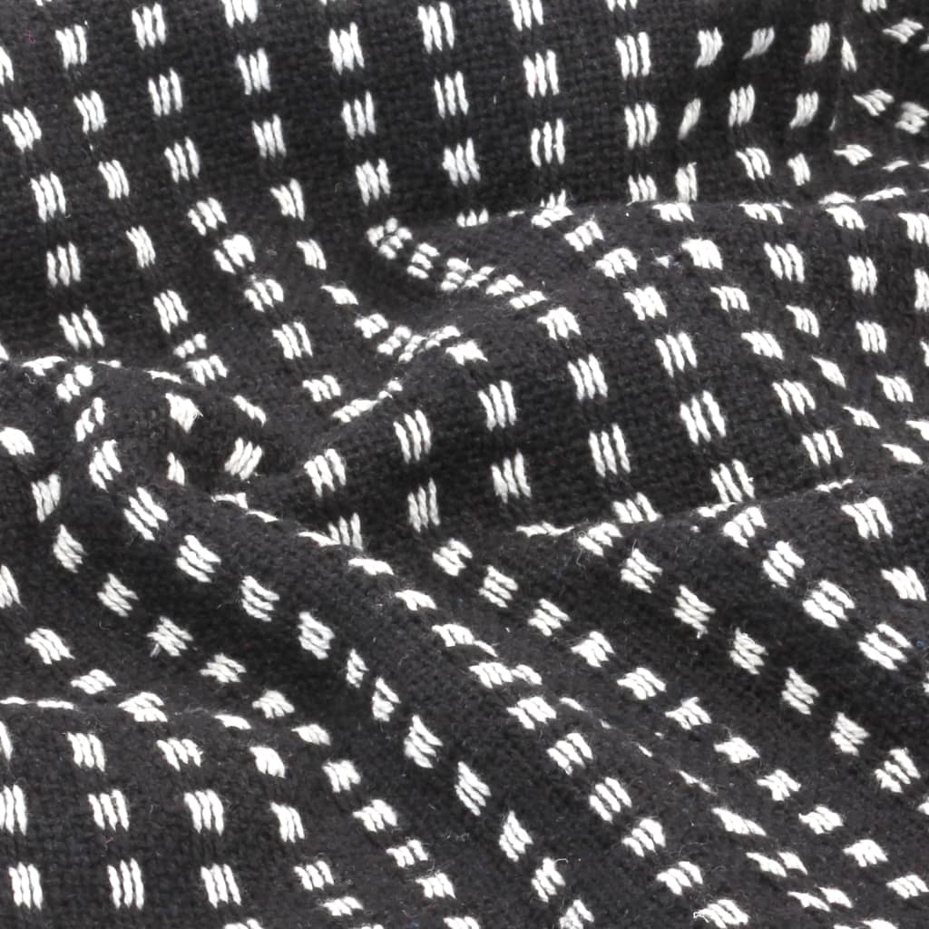 Copriletto in Cotone a Quadri 125x150 cm Nero
