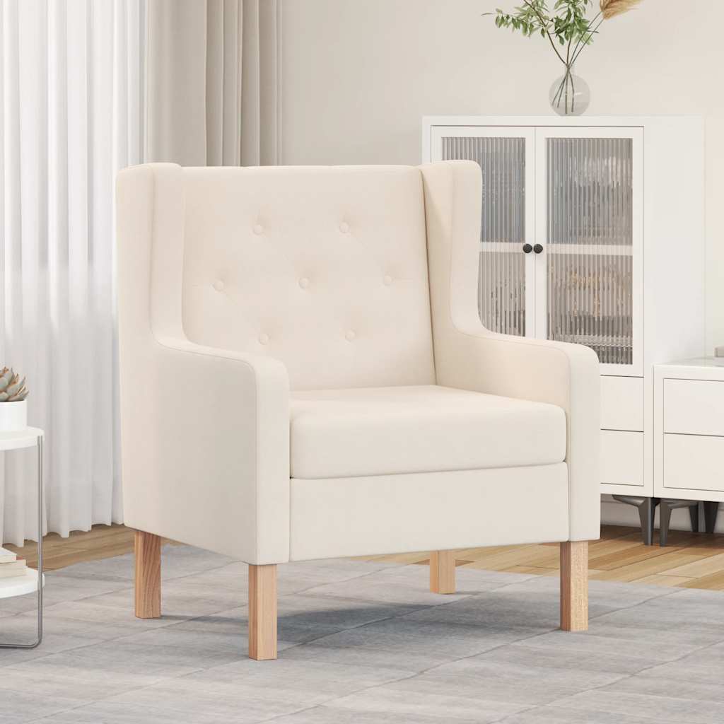 Poltrona Bianco Crema in Tessuto