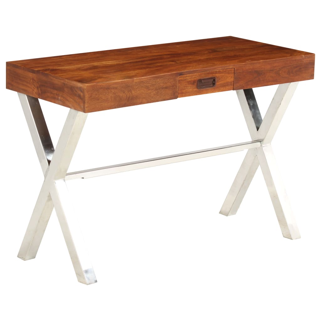 Libreria in Legno Acacia con Finitura Ambra 60x30x160 cm