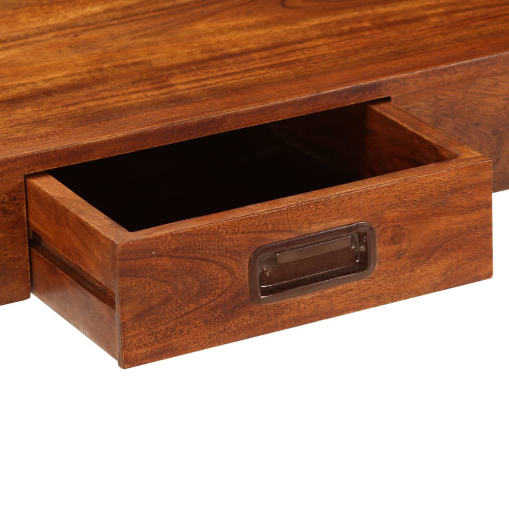 Libreria in Legno Acacia con Finitura Ambra 60x30x160 cm