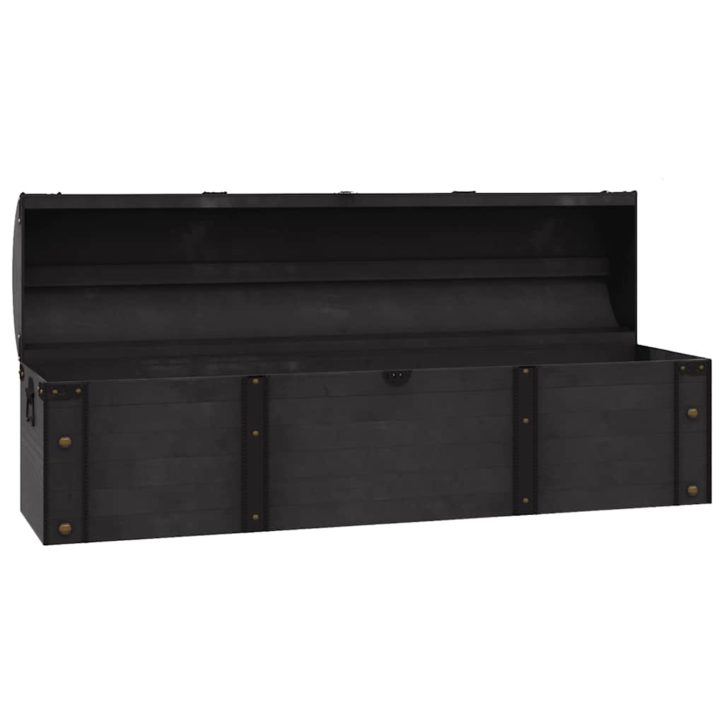 Baule in Legno Massello Stile Vintage 120x30x40 cm