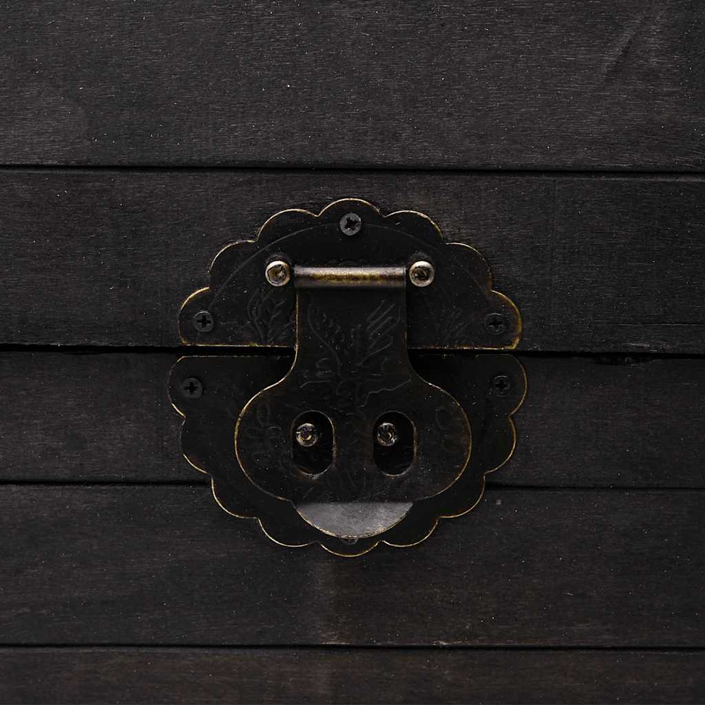 Baule in Legno Massello Stile Vintage 120x30x40 cm