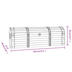 Baule in Legno Massello Stile Vintage 120x30x40 cm