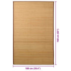 Tappeto in Bambù 100x160 cm Marrone