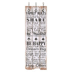 Appendiabiti da Parete con 6 Ganci FAMILY RULES 120x40 cm