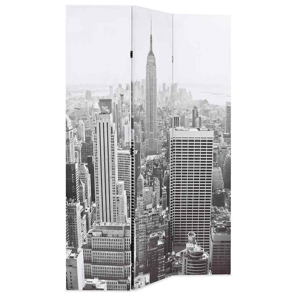 Paravento Pieghevole 120x170 cm Stampa New York Bianco e Nero