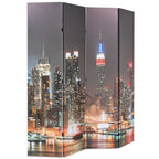 Paravento Pieghevole 160x170 cm Stampa New York di Notte