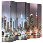 Paravento Pieghevole 228x170 cm Stampa New York di Notte