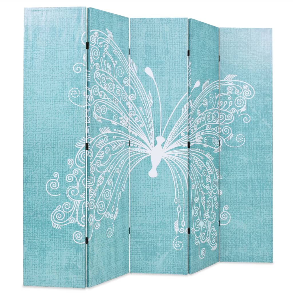 Paravento Pieghevole 200x170 cm Stampa Farfalla Blu