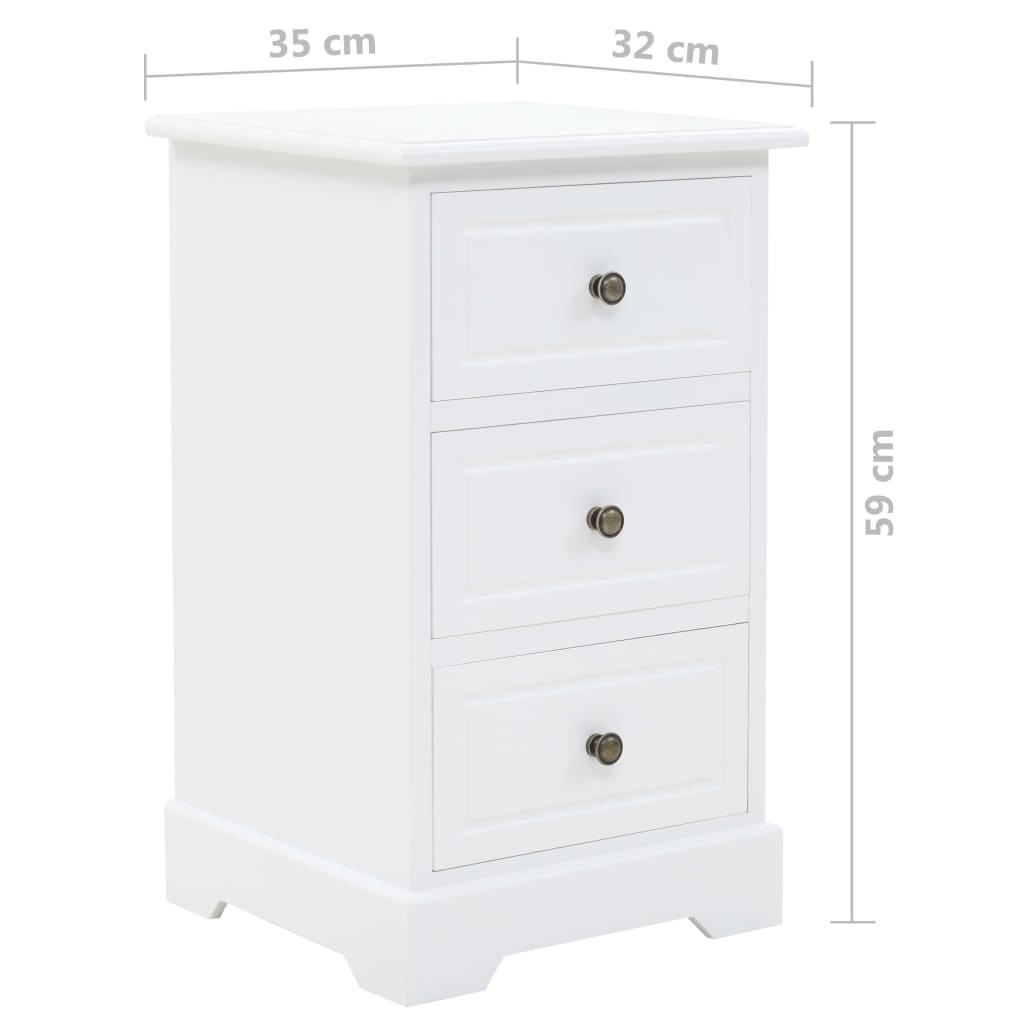 Comodino in MDF e Legno di Pino 35x32x59 cm