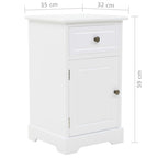 Comodino in MDF e Legno di Pino 35x32x59 cm