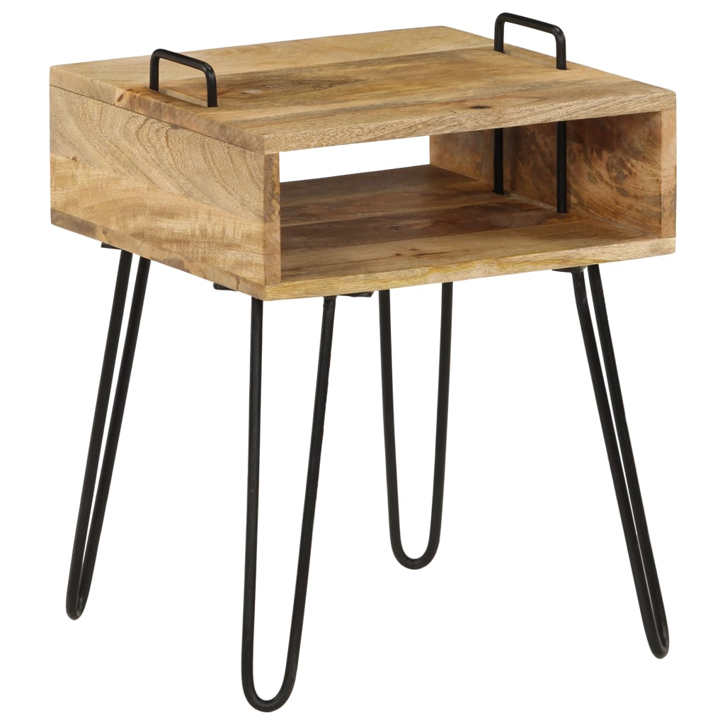 Comodino in Legno Massello di Mango 40x34x47 cm