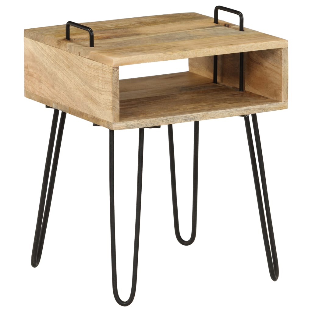 Comodino in Legno Massello di Mango 40x34x47 cm