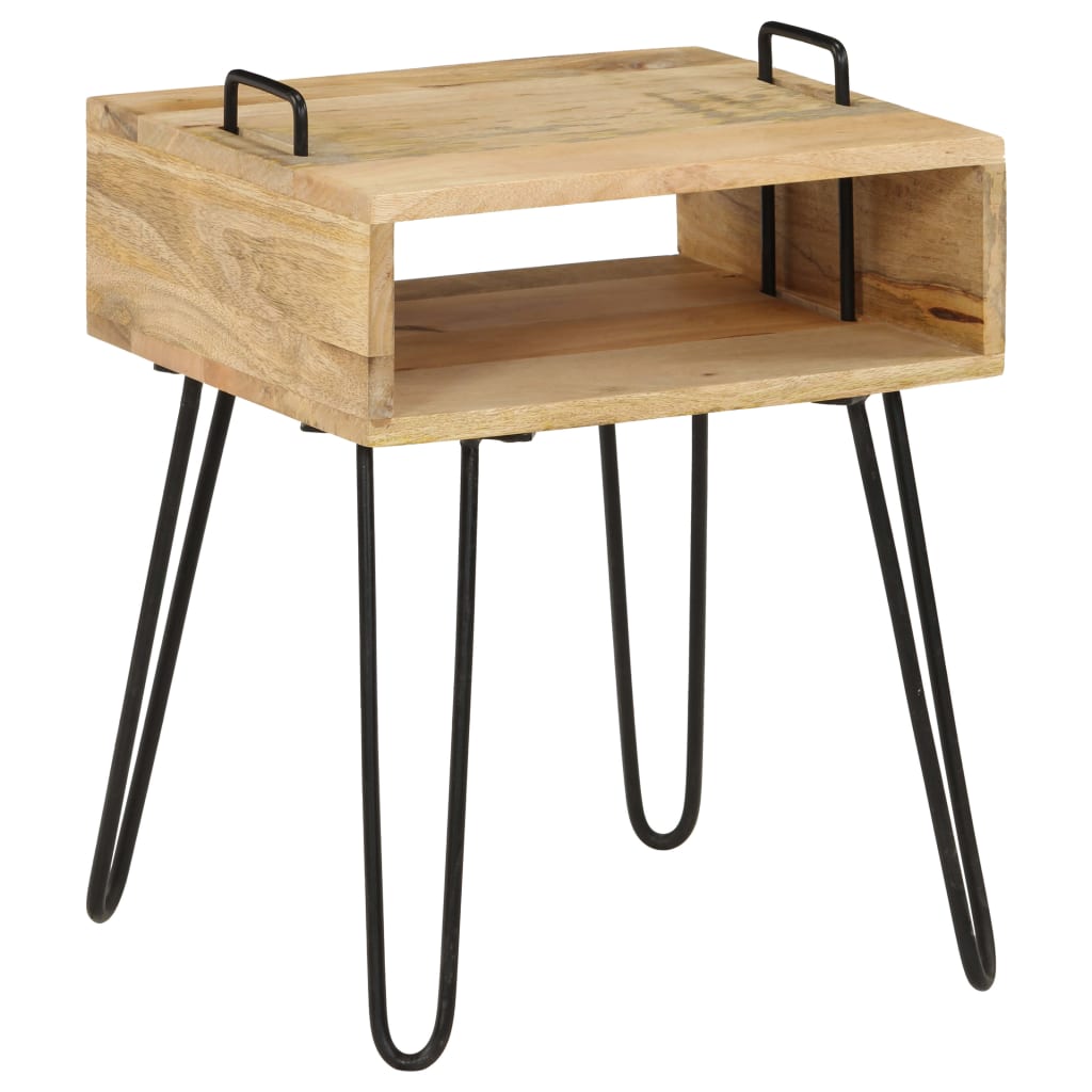 Comodino in Legno Massello di Mango 40x34x47 cm