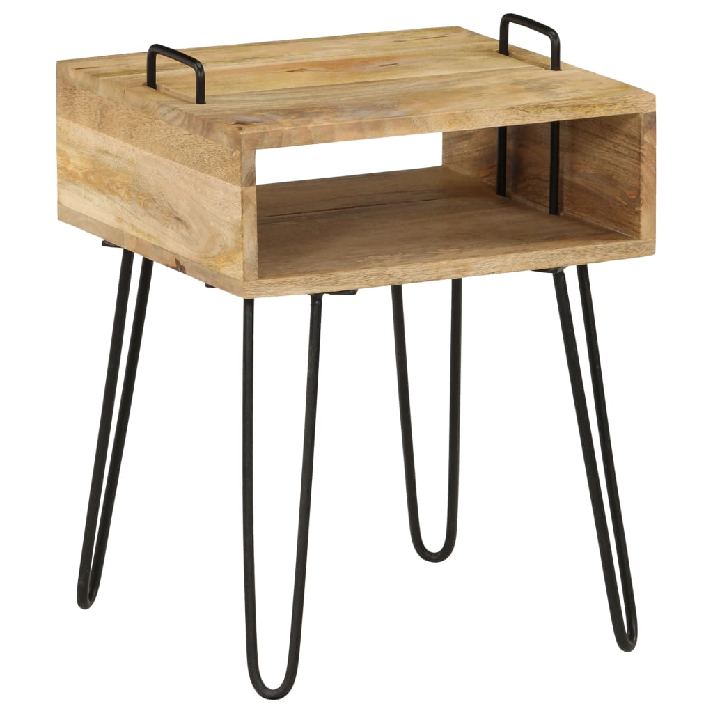 Comodino in Legno Massello di Mango 40x34x47 cm