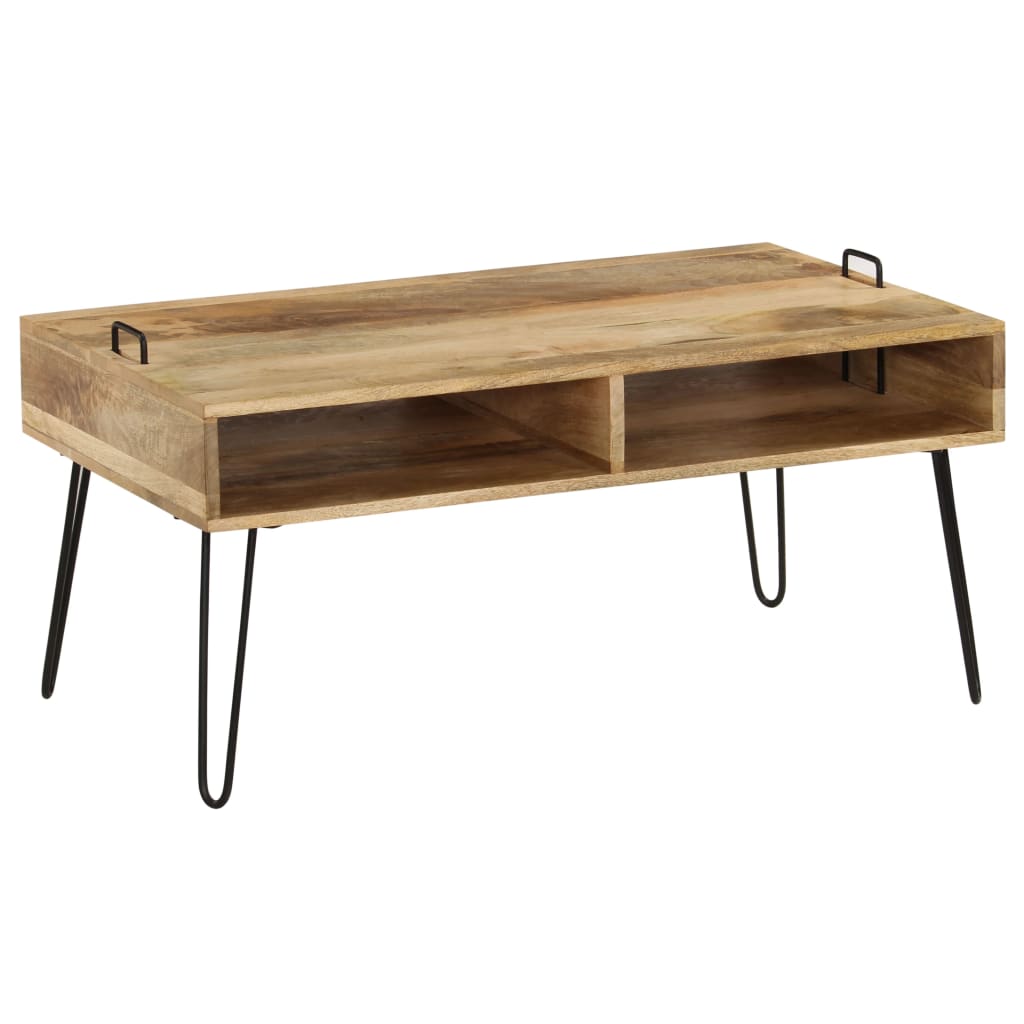 Tavolino da Salotto in Legno Massello di Mango 100x60x45 cm