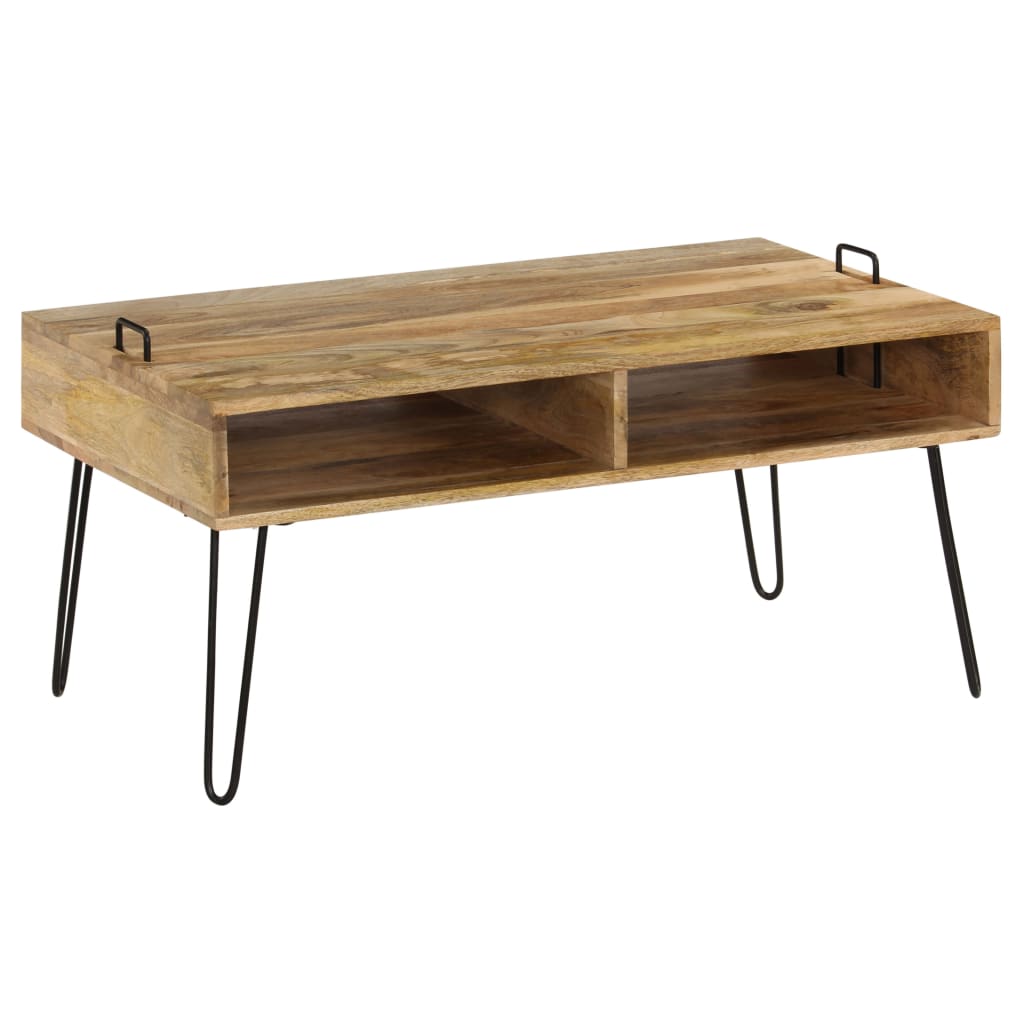 Tavolino da Salotto in Legno Massello di Mango 100x60x45 cm