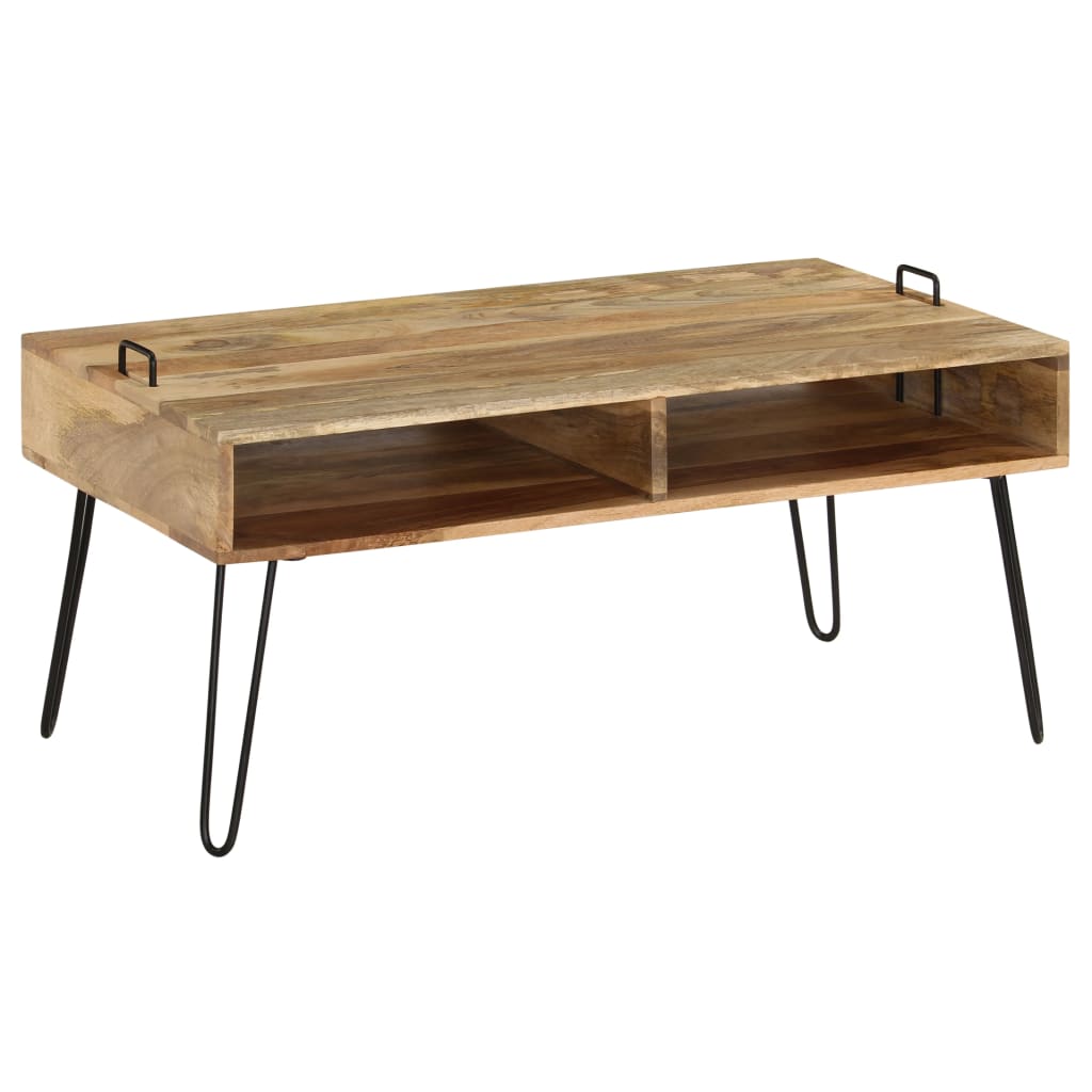 Tavolino da Salotto in Legno Massello di Mango 100x60x45 cm