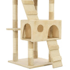 Albero per Gatti con Tiragraffi in Sisal 170 cm Beige