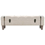 Cassapanca in Legno Massello e Acciaio 111x34x37 cm