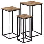 Set Tavolini per Piante 3 pz in Legno di Teak Recuperato