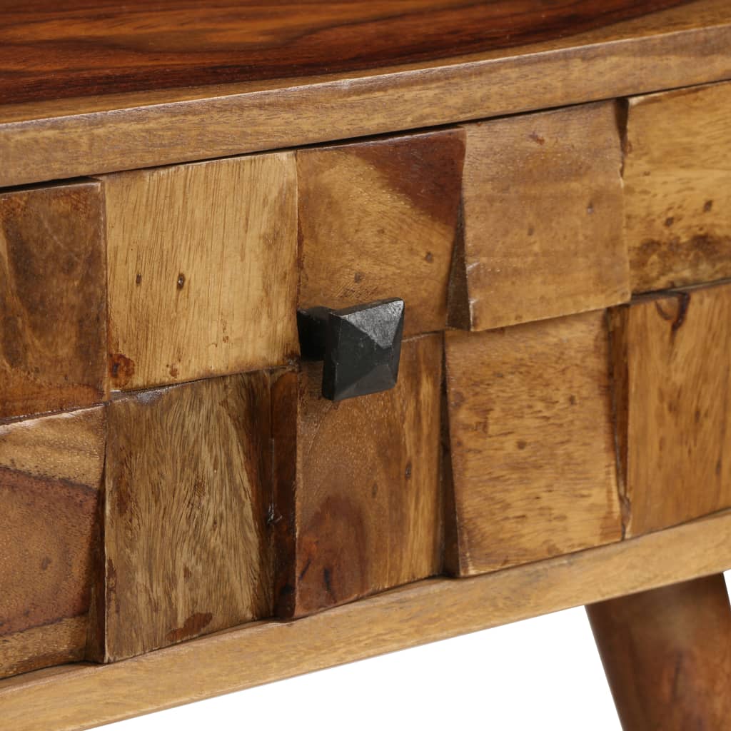 Tavolino da Caffè Legno Massello con Finitura Ambra 110x50x37cm
