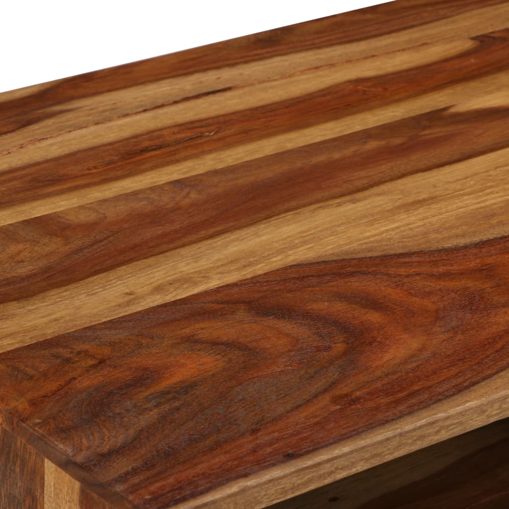 Tavolino da Caffè Legno Massello con Finitura Ambra 110x50x37cm