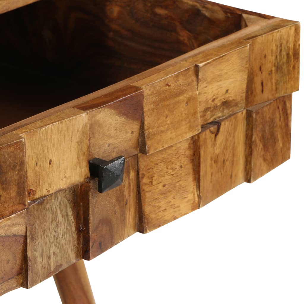 Tavolino da Caffè Legno Massello con Finitura Ambra 110x50x37cm