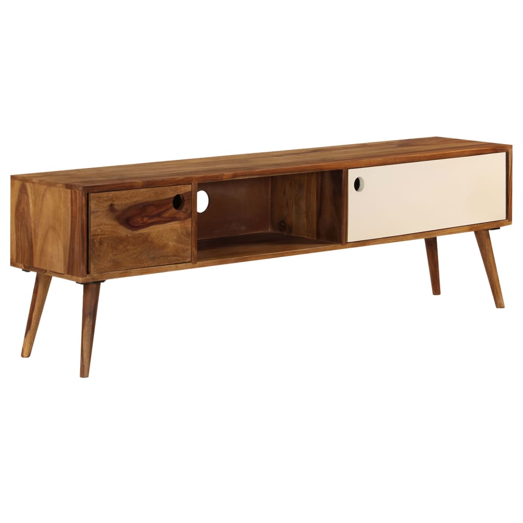 Mobile Porta TV 140x30x40cm in Legno Massello di Acacia