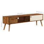 Mobile Porta TV 140x30x40cm in Legno Massello di Acacia