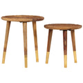Tavolini da Salotto 2 pz in Legno Massello