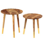 Tavolini da Salotto 2 pz in Legno Massello
