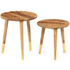 Tavolini da Salotto 2 pz in Legno Massello
